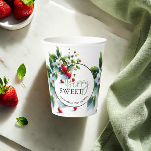 Aangepaste Aardbei Paper Cups voor Baby shower Papieren Bekers