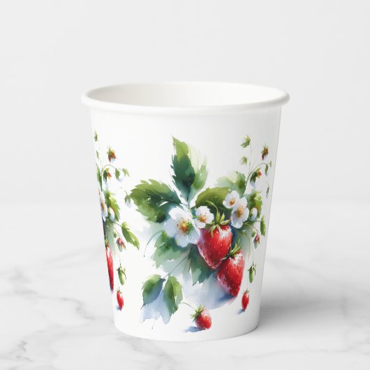 Aangepaste Aardbei Paper Cups voor Baby shower Papieren Bekers (Achterkant)