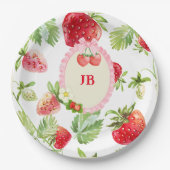 Aangepaste aardbei papieren bordje (Voorkant)