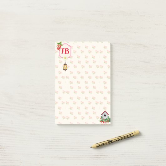 Aangepaste Aardbei Post-it® notes (Op bureau)