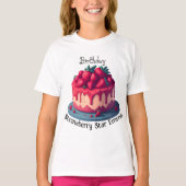 Aangepaste Aardbei Star Verjaardag T-shirt (Voorkant)