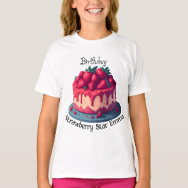 Aangepaste Aardbei Star Verjaardag T-shirt