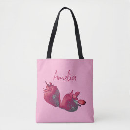 Aangepaste aardbei tote bag