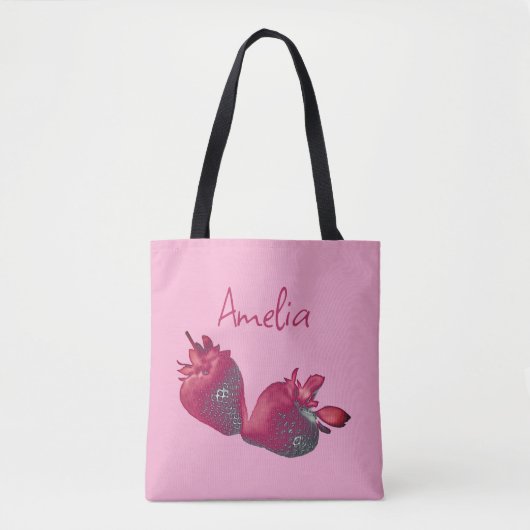 Aangepaste aardbei tote bag (Voorkant)