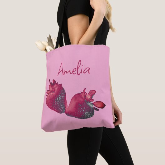 Aangepaste aardbei tote bag (Dichtbij)