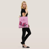 Aangepaste aardbei tote bag (Op model)
