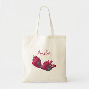 Aangepaste aardbei tote bag