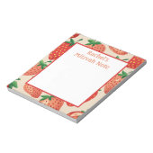 Aangepaste Aardbeien Meisje Mitswa Notes Notitiebl Notitieblok (Linkerzijde)