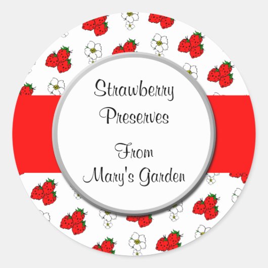 Aangepaste Aardbeien Patroonkanning Sticker (Voorkant)