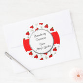 Aangepaste Aardbeien Patroonkanning Sticker (Envelop)