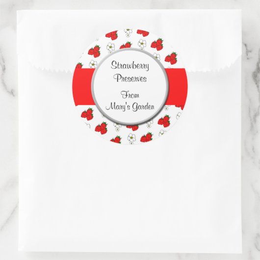 Aangepaste Aardbeien Patroonkanning Sticker (Tas)