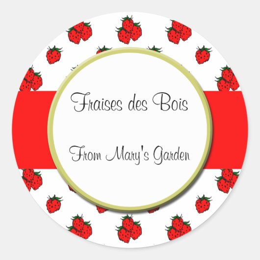 Aangepaste Aardbeien Patroonkanning Sticker (Voorkant)