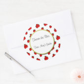 Aangepaste Aardbeien Patroonkanning Sticker (Envelop)