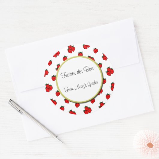 Aangepaste Aardbeien Patroonkanning Sticker (Envelop)
