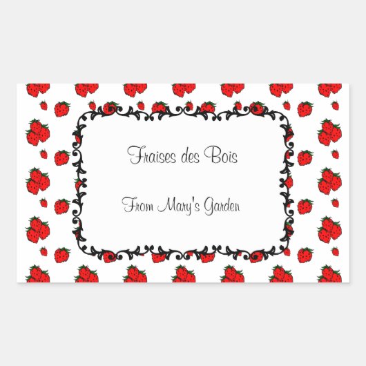 Aangepaste Aardbeien Patroonkanning Sticker (Voorkant)
