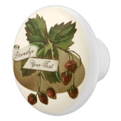 Aangepaste  aardbeien Retro Fruit Old School Keramische Knop (Rechts)