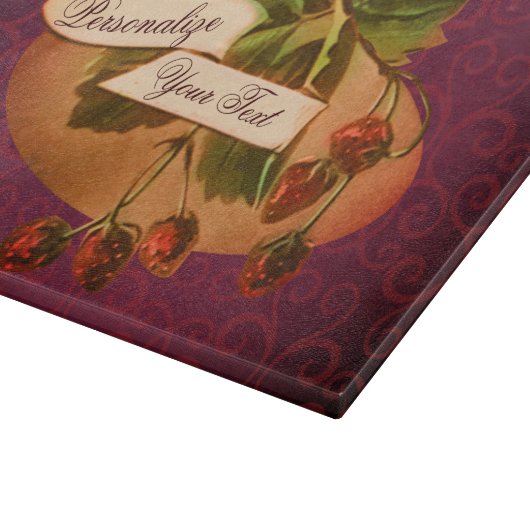 Aangepaste  aardbeien Retro Fruit Old School Snijplank (Hoek)