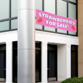 Aangepaste Aardbeien Te Koop Banner (Buitenkant Gebouw)