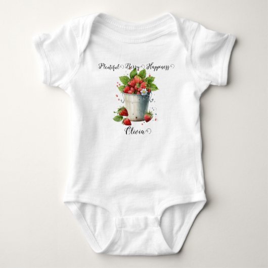 Aangepaste aardbeien woordspeling - Overvloedige B Romper (Voorkant)