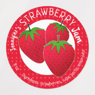 Aangepaste aardbeienjampot labels