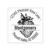 Aangepaste aardbeienwervel Ronde adresnaam Rubberstempel (Afrduk)