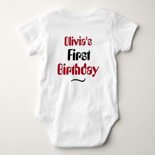 Aangepaste aardbeipunchbes bovenop romper (Achterkant)