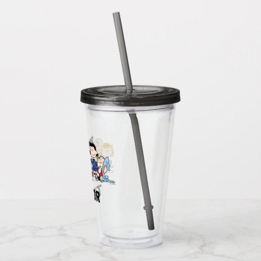 Aangepaste aardpinda's | Charlie Brown en Gang Bir Acryl Drinkbeker (Links)