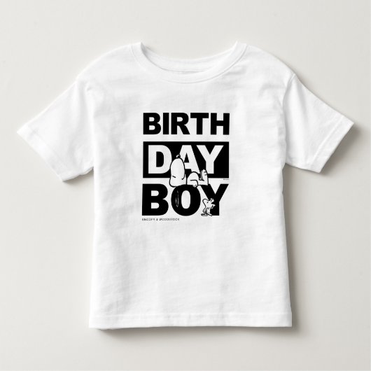 Aangepaste aardpinda's | Snoopy Birthday Boy Kinder Shirts (Voorkant)