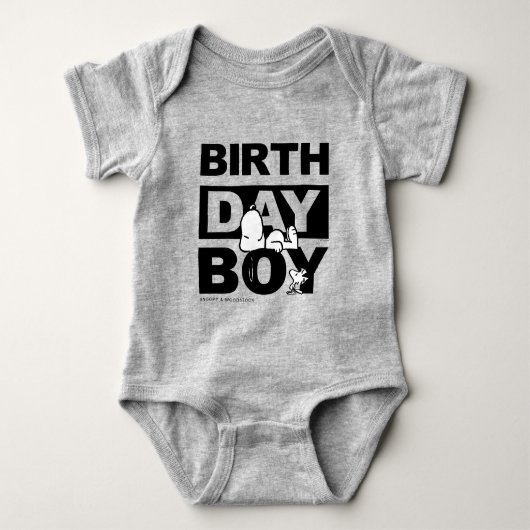 Aangepaste aardpinda's | Snoopy Birthday Boy Romper (Voorkant)