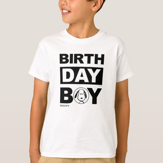 Aangepaste aardpinda's | Snoopy Birthday Boy T-shirt (Voorkant)