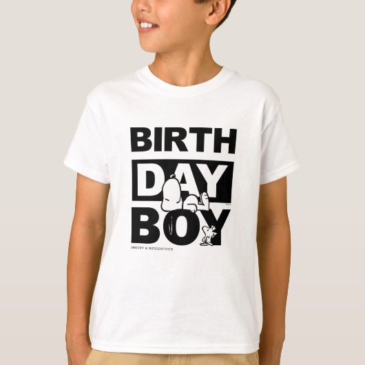 Aangepaste aardpinda's | Snoopy Birthday Boy T-shirt (Voorkant)