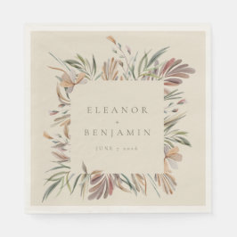 Aangepaste aardrijke bijtende botanische huwelijks servet