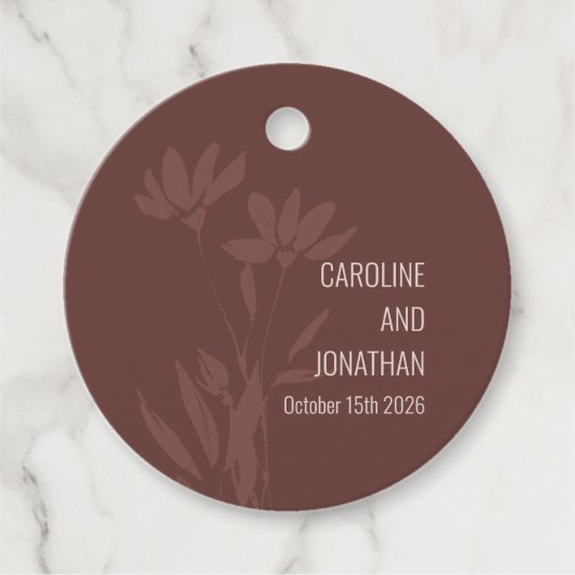 Aangepaste Aardse Minimalistische Moody Botanische Bedankjes Labels (Voorkant)