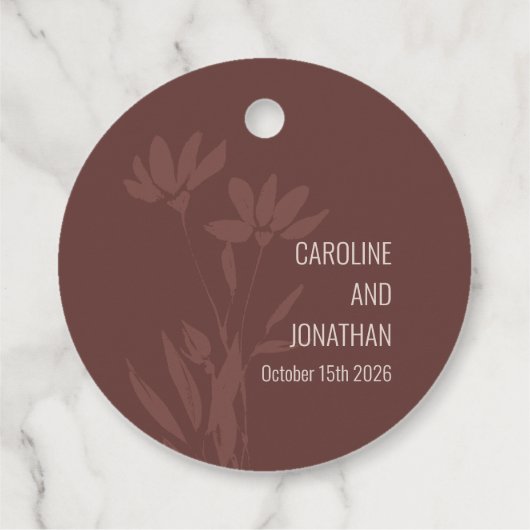 Aangepaste Aardse Minimalistische Sfeervolle Botan Bedankjes Labels (Achterkant)