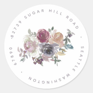 Aangepaste Aardse Rustieke Bloemen Wedding Retoura Ronde Sticker