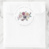 Aangepaste Aardse Rustieke Bloemen Wedding Retoura Ronde Sticker (Tas)
