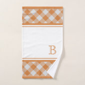 Aangepaste Abrikozen Oranje Shabby Chic-cheques Bad Handdoek (Handdoek)
