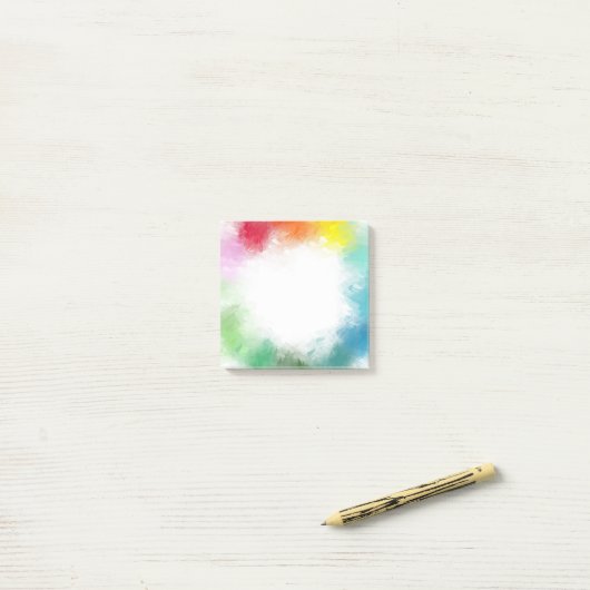 Aangepaste Abstract Art Regenboog Kleuren Roze Roo Post-it® Notes (Op bureau)