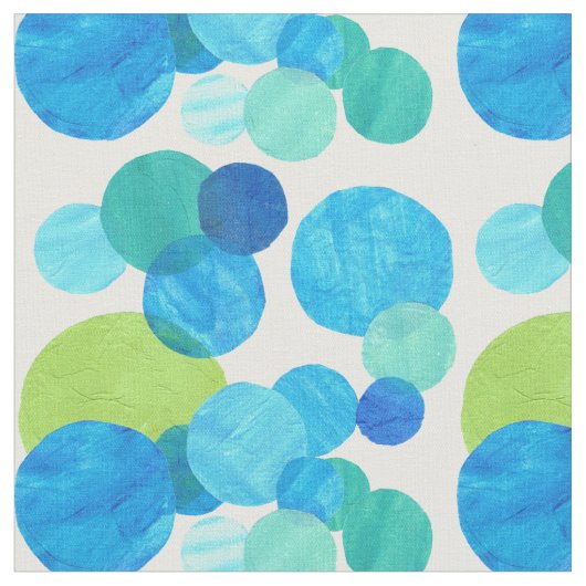 Aangepaste Abstract Blauw Groen Wit Cirkels Stof (Close Up)