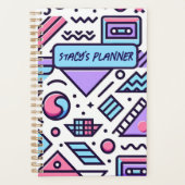 Aangepaste Abstracte 90's esthetische Casette Squi Planner (Voorkant)