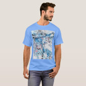Aangepaste Abstracte Art Carolina Blue Color-Sjabl T-shirt (Voorkant volledig)