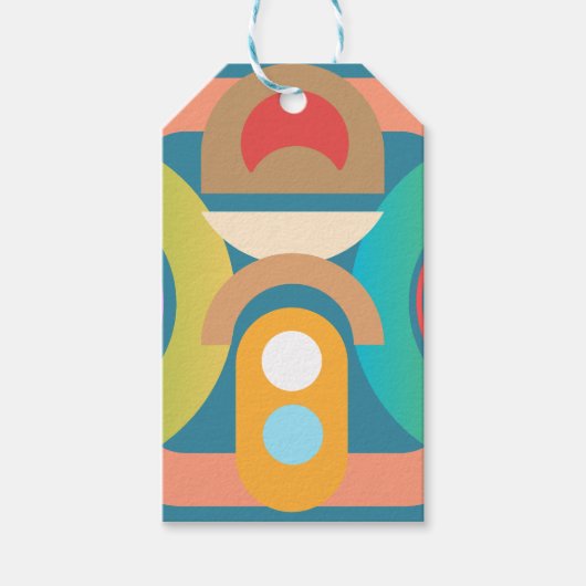 Aangepaste Abstracte Art Deco Kleurrijke Modern Cadeaulabel (Voorkant)