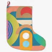 Aangepaste Abstracte Art Deco Modern Grote Kerstsok (Voorkant)