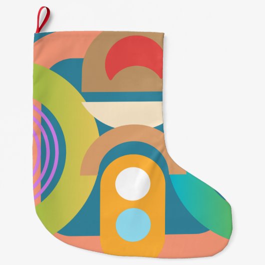 Aangepaste Abstracte Art Deco Modern Grote Kerstsok (Voorkant)