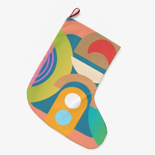 Aangepaste Abstracte Art Deco Modern Grote Kerstsok (Voorkant (Hangend))