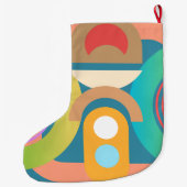 Aangepaste Abstracte Art Deco Modern Grote Kerstsok (Achterkant)