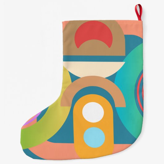 Aangepaste Abstracte Art Deco Modern Grote Kerstsok (Achterkant)