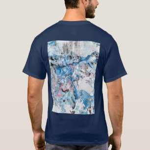 Aangepaste Abstracte Art Navy Blue Color Sjabloon T-shirt