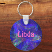Aangepaste Abstracte blauw-borst-Sleutelhanger Sleutelhanger (Voorkant)