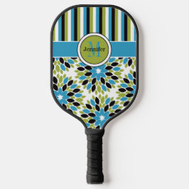 Aangepaste Abstracte bloemen, strepen, monogrammen Pickleball Paddle